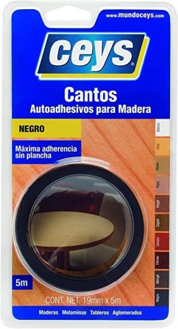 CANTO ADHESIVO 5M.X22MM. NEGRO