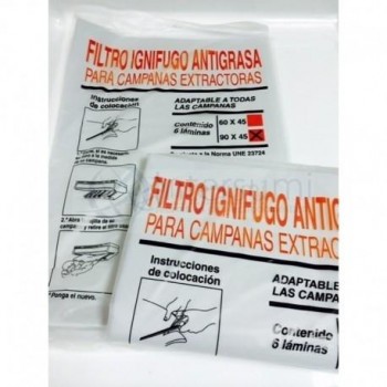 FILTRO CAMPANA PAPEL 60CM. 6U.