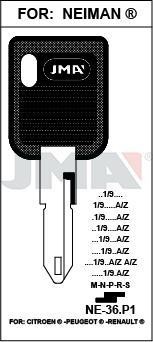 NE36P1 JMA ACERO PLAST NEGRO LLAVE