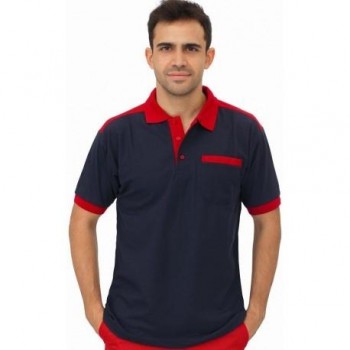 POLO M/CORTA CARGO BICOLOR MARIN/ROJO L5000 TL