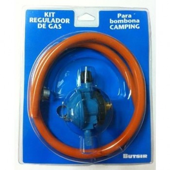 REGULADOR GAS CAMPING KIT CON GOMA