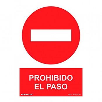 SEÑAL PROHIBIDO EL PASO 21X30