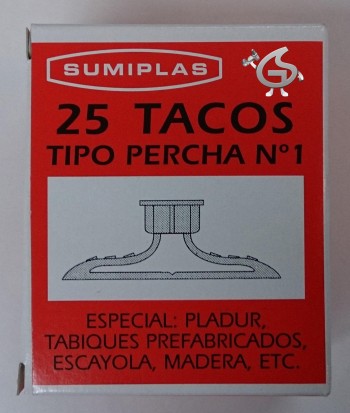 TACO PERCHA Nº 1   CAJA DE 25 UDES.