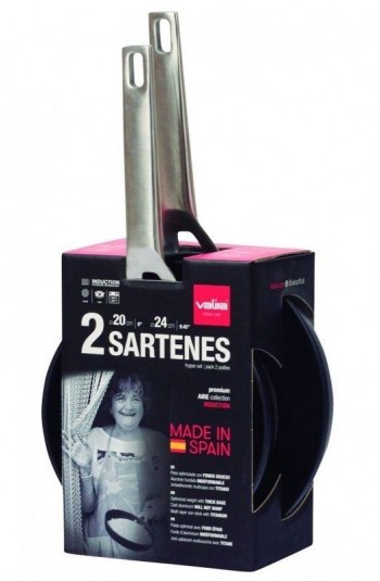 PACK 2 SARTENES VALIRA  AIRE INDUCC 20 + 24 CM.